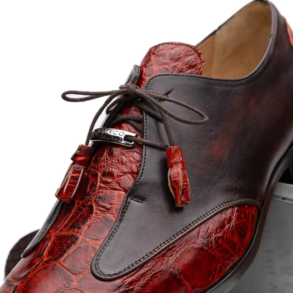 Marco Di Milano Anzio Alligator and Leather Cognac