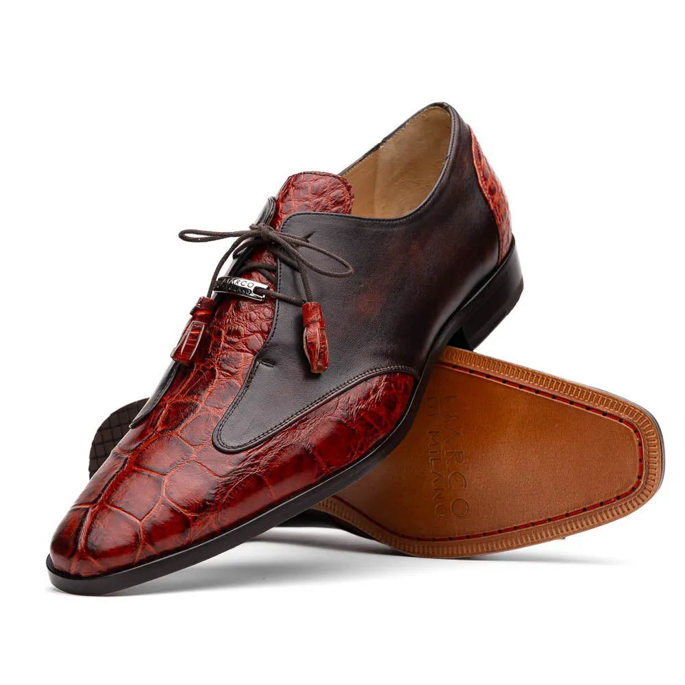 Marco Di Milano Anzio Alligator and Leather Cognac